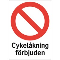 Förbudsdekal: Cykelåkning förbjuden