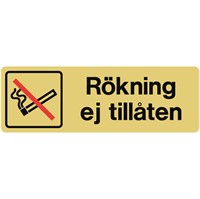 Guldanodiserad skylt: Rökning ej tillåten