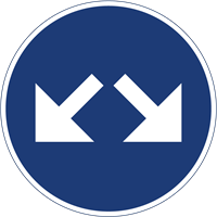 trafikmärke påbjuden körbana höger eller vänster