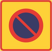 Områdesmärke zon med förbud att parkera fordon