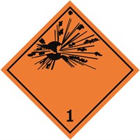 Varningsetikett: Explosiva ämnen och föremål