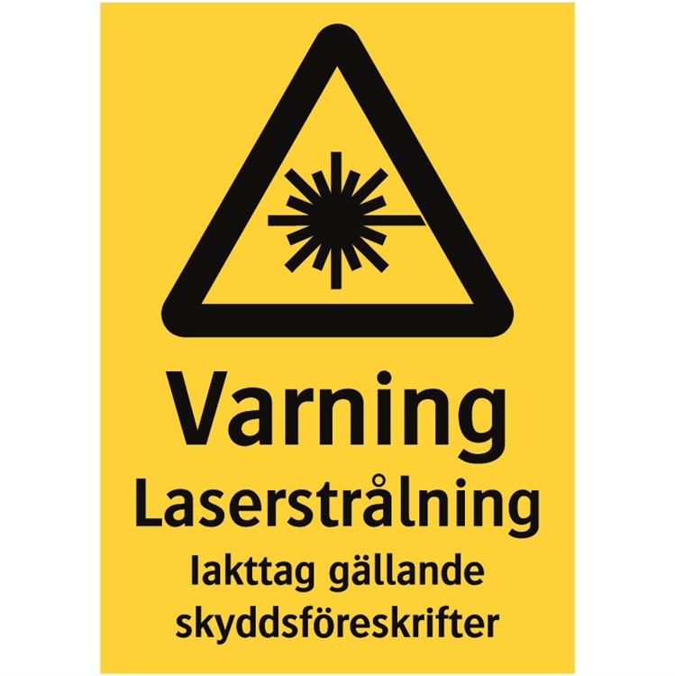 Varningsskylt: Varning för laserstrålning