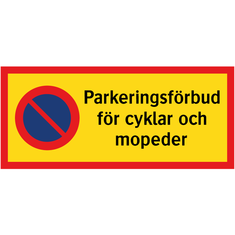 miniatyrtavla parkeringsförbud för cyklar och mopeder