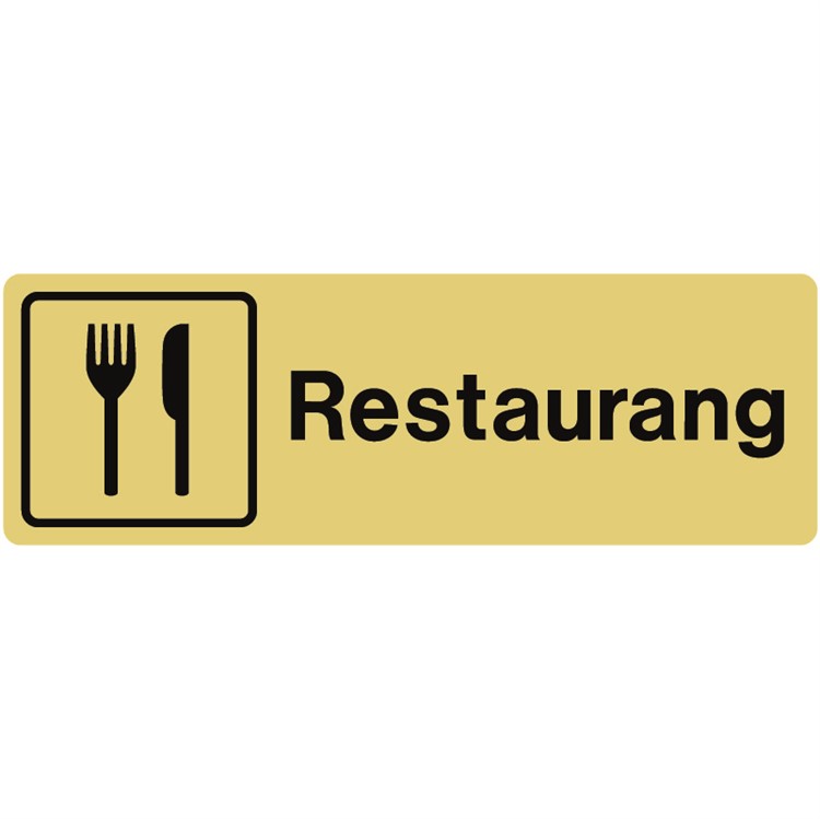 Guldanodiserad skylt: Restaurang