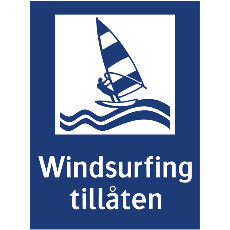 informationsskylt windsurfing tillåten