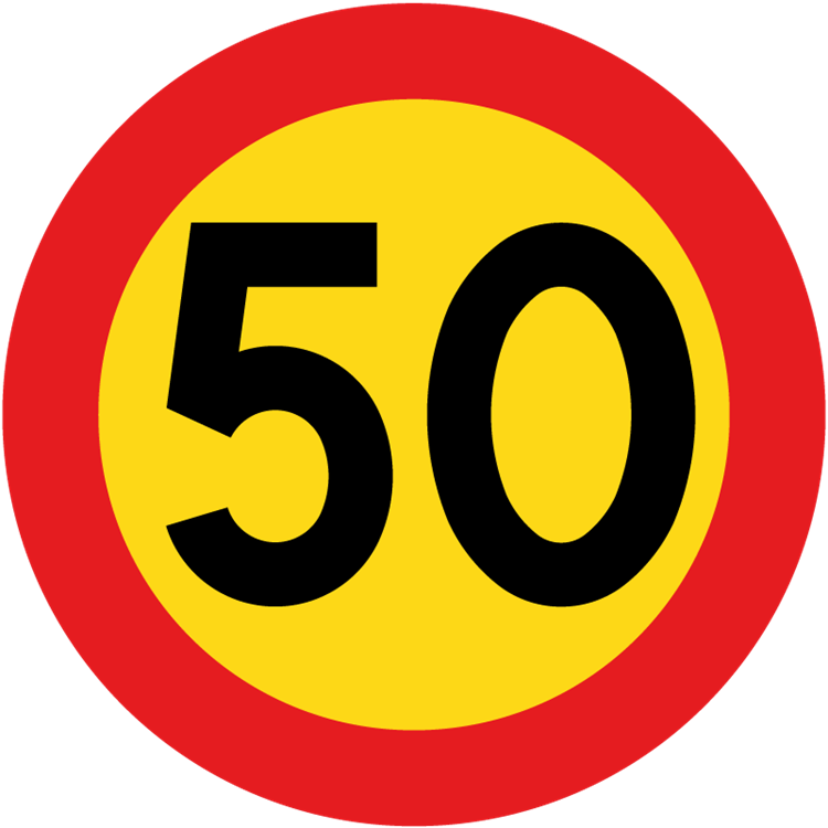 trafikmärke hastighetsbegränsning 50km/h