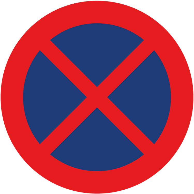 trafikmärke förbud mot att stanna och parkera fordon