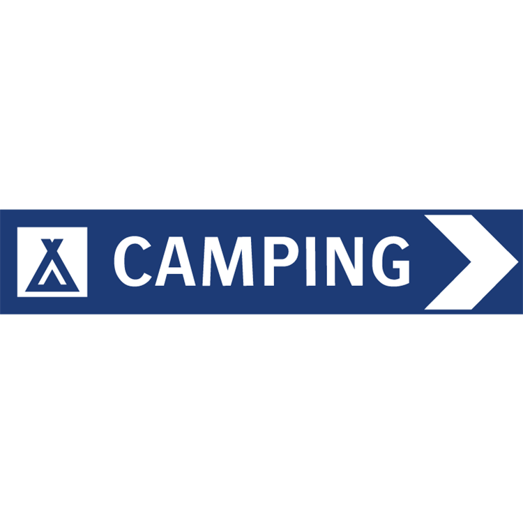 vägvisningsskylt camping (högerpil)