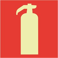 Efterlysande brandskylt: Brandsläckare