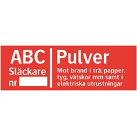 Brandskylt: Brandsläckare, Pulver (ABC)