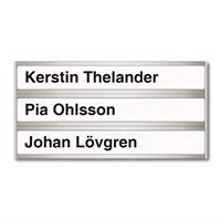 Dörrskylt för 3st textremsor