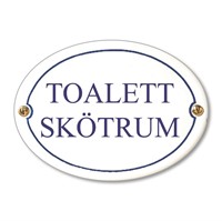 Oval emaljskylt (2 rader)