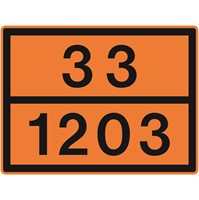 ADR-skylt, landsvägstransport av farligt gods (bensin)