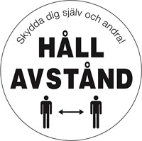Golvdekal: Skydda dig själv och andra! Håll avstånd.