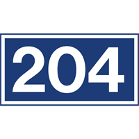 husnummerskylt med 3 siffror