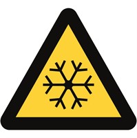 Varningsskylt Varning för låg temperatur