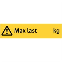 Varningsskylt: Max last (kg)
