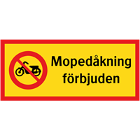 miniatyrtavla mopedåkning förbjuden