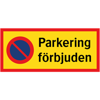 miniatyrtavla parkering förbjuden