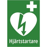 Nödskylt: Hjärtstartare