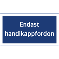 parkeringsskylt endast handikappfordon