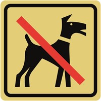 Dörrskylt: Hundförbud