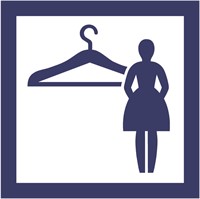 Skylt: Omklädning för kvinnor