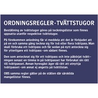 Dekal: Ordningsregler - tvättstugor