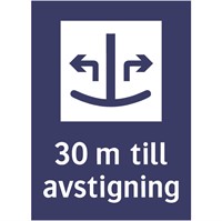 Dekal: 30 m till avstigning