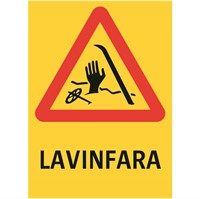 Skylt: Lavinfara