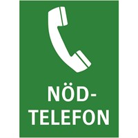 Skylt: Nödtelefon