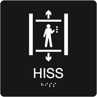 Taktil skylt: Hiss