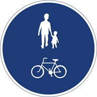 trafikmärke påbjuden gång- och cykelbana