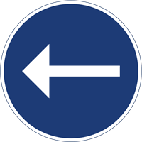 trafikmärke påbjuden körriktning vänster