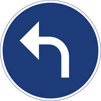 trafikmärke påbjuden körriktning vänster