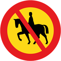 trafikmärke förbud mot ridning