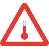 Varningsetikett: Märkning för ämnen som transporteras vid förhöjd temperatur