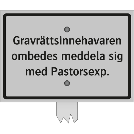 95x65x1 mm Gravvårdsskylt