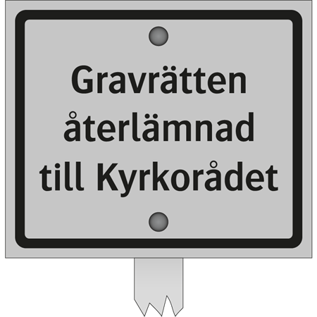 63x53x1 mm Gravvårdsskylt