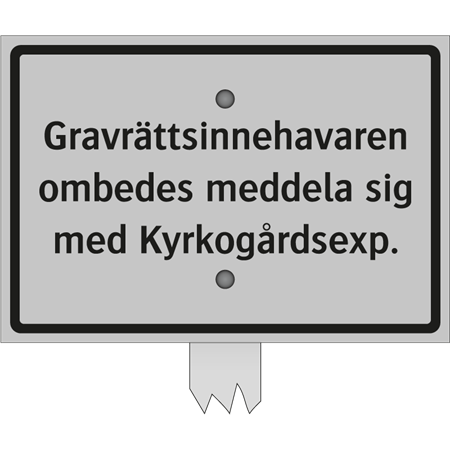 95x65x1 mm Gravvårdsskylt