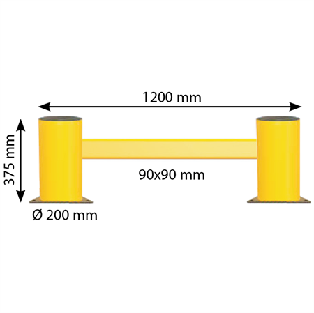 A-SAFE påkörningsskydd RackEnd 1200x375mm