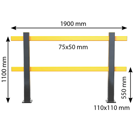 A-SAFE påkörningsskydd Pedestrian 1900x1100mm