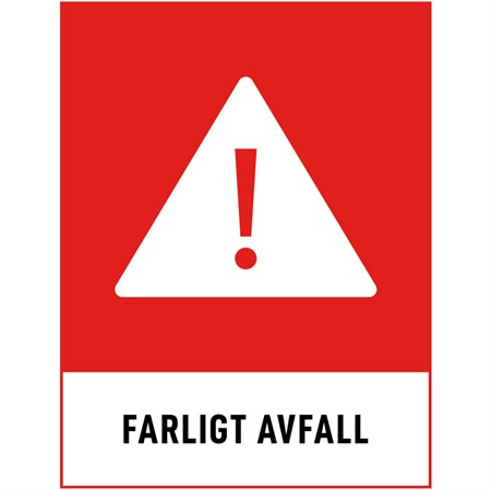Återvinningsskylt för väggmontage, 148x210mm