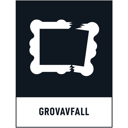 Återvinningsskylt för väggmontage, 148x210mm