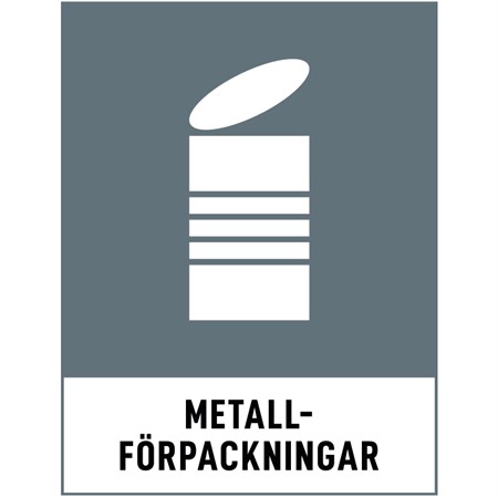 Återvinningsskylt för väggmontage, 148x210mm