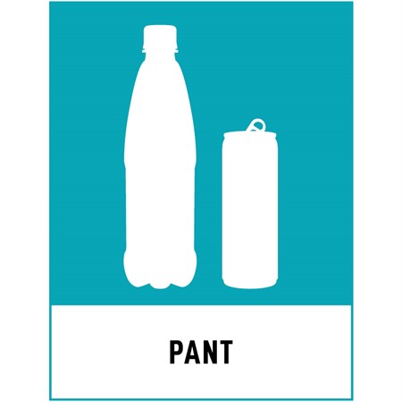 Återvinningsskylt för väggmontage, 148x210mm