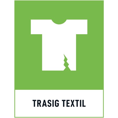 Återvinningsskylt för väggmontage, 148x210mm