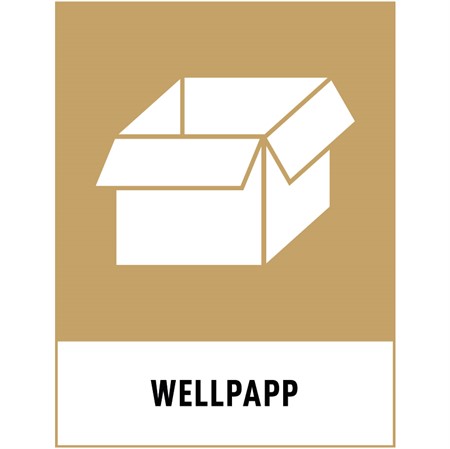 Återvinningsskylt för väggmontage, 148x210mm