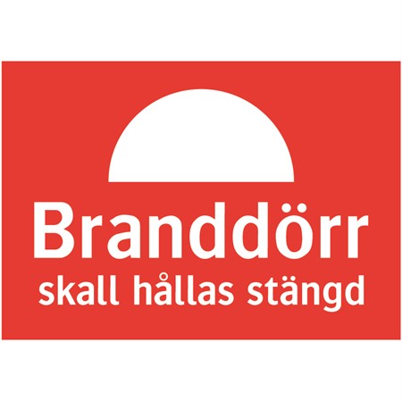 Brandskylt för väggmontage, 148x105mm