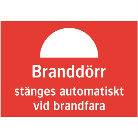 Brandskylt för väggmontage, 210x148mm